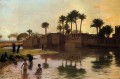 Bañistas a la orilla de un río Orientalismo árabe griego Jean Leon Gerome